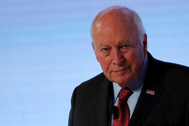 Dick Cheney speaks on stage