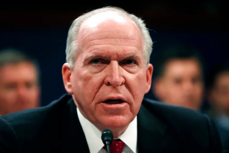 FILE - In this May 23, 2017, file photo, former CIA Director John Brennan testifies on Capitol Hill in Washington, before the House Intelligence Committee Russia Investigation Task Force. (AP Photo/Pablo Martinez Monsivais, File)