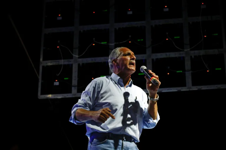 National Party presidential candidate Nasry Asfura speaks to supporters during a closing campaign rally, in Tegucigalpa, Honduras, Sunday, Nov. 21, 2021. Honduras will hold its presidential election on Nov. 28.