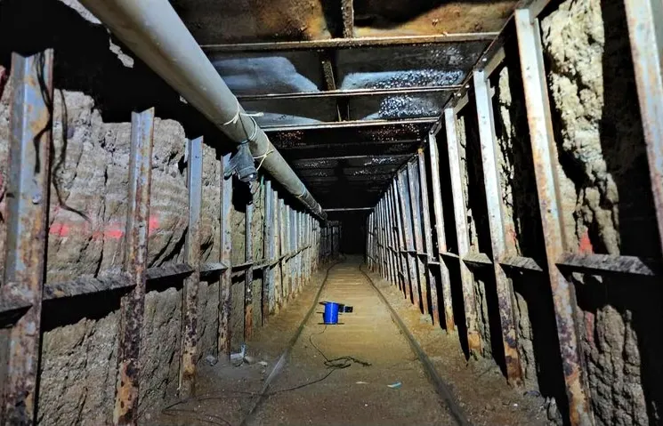 The inside of a cross border tunnel between Mexico's Tijuana into the San Diego area.