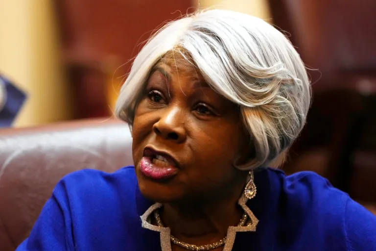 Virginia State Sen. D-Portsmouth, speaks to colleagues prior to the State of the Commonwealth address before a joint session of the Virginia General Assembly at the Capitol, Monday Jan. 13, 2025 in Richmond, Va. (AP Photo/Steve Helber)