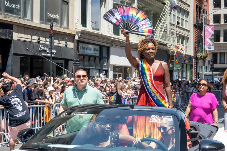 Karine Jean-Pierre is a Grand Marshal in the NYC Pride March.