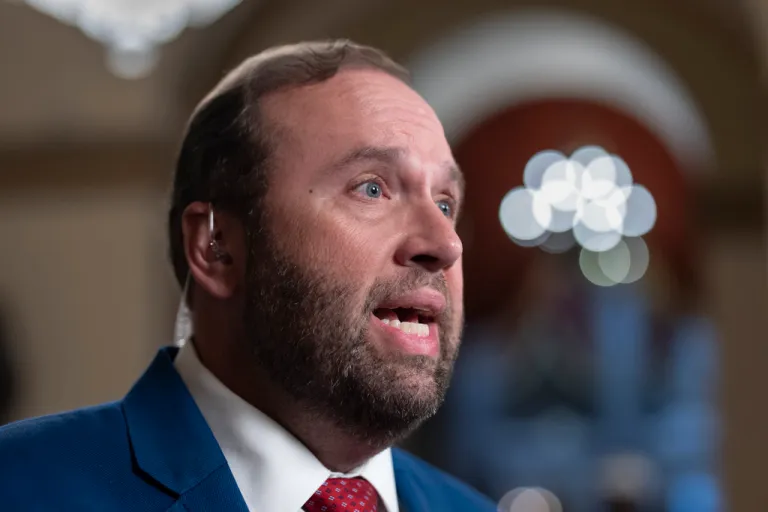 House Ways and Means Committee Chair Jason Smith, R-Mo., speaks during a television interview.