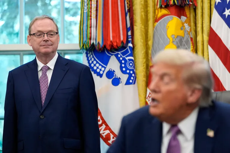 Kevin Hassett and Donald Trump.