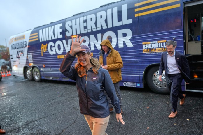 Mikie Sherrill collects food donations at Obama rally amid SNAP freeze