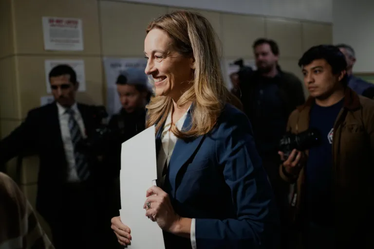 New Jersey gubernatorial candidate Mikie Sherrill votes in Montclair, N.J., Tuesday, Nov. 4, 2025.
