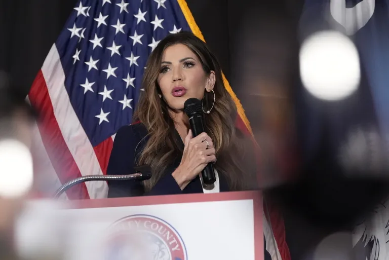 U.S. Homeland Security Secretary Kristi Noem speaks