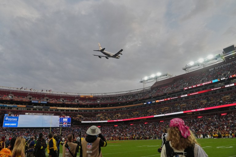 Air Force One flyover of Northwest Stadium.