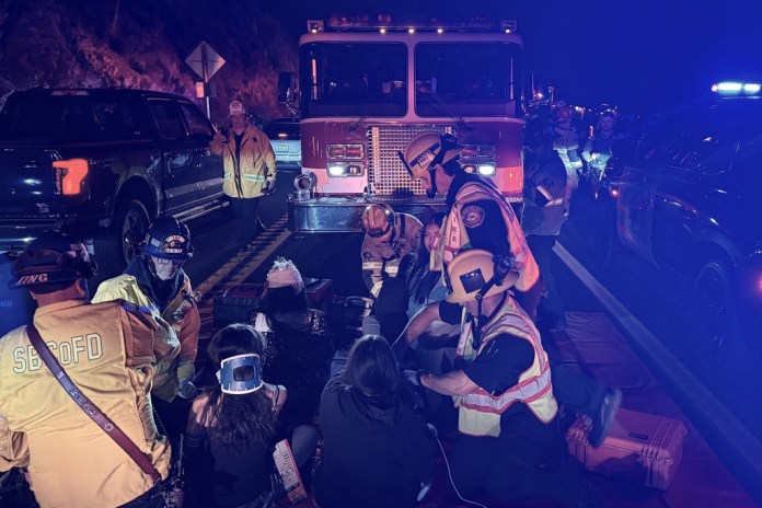 Bus carrying over 30 campers overturns in Southern California Bus carrying over 30 campers overturns in Southern California