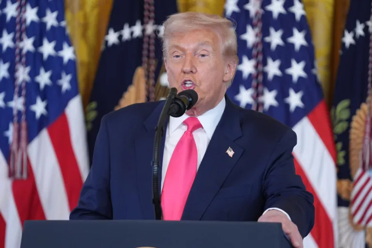 President Donald Trump speaks during an event