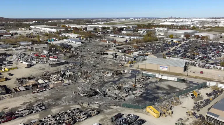 A UPS plane crash scene.