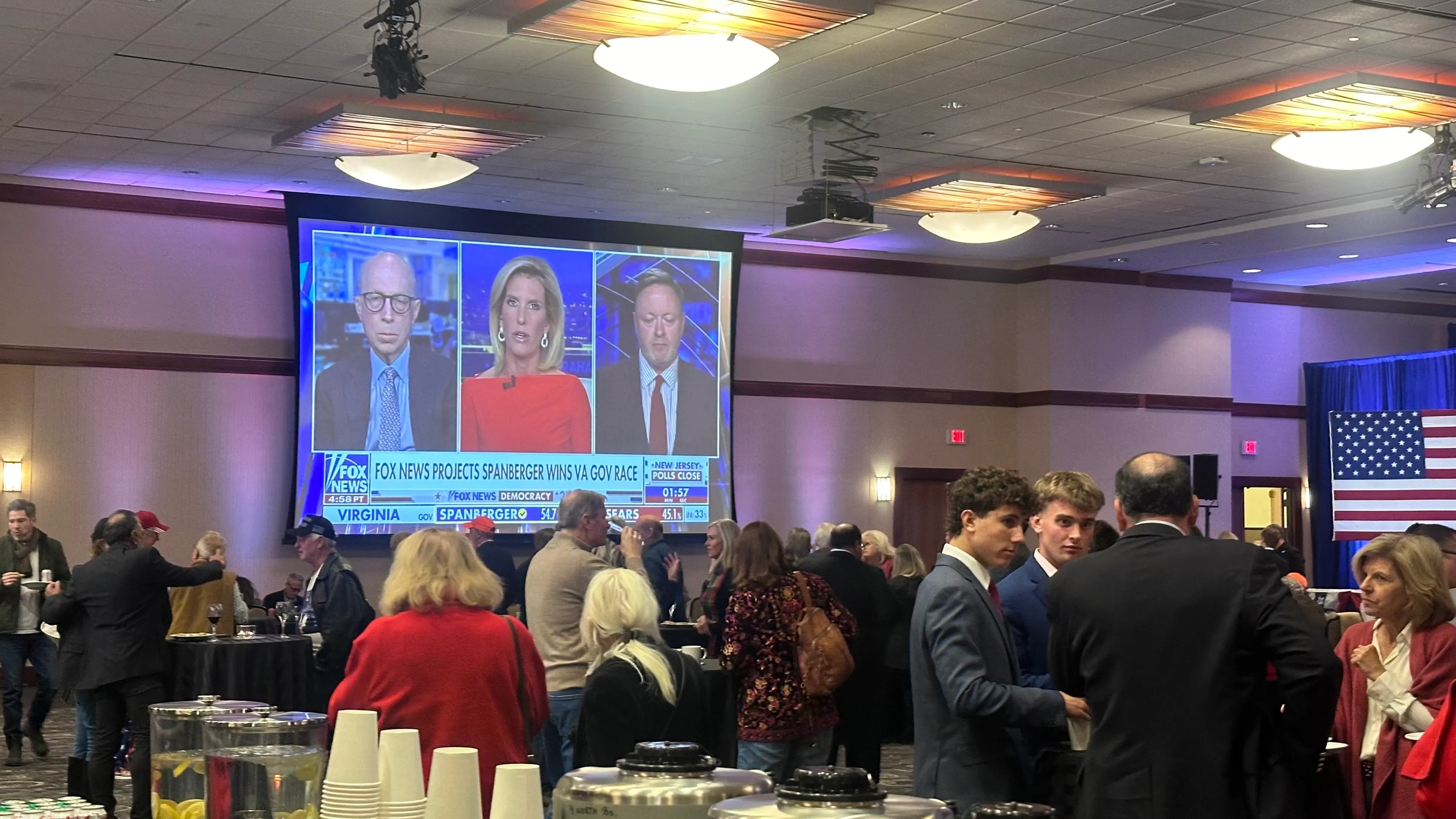 At Earle-Sears election night party, disappointment as Spanberger claims victory