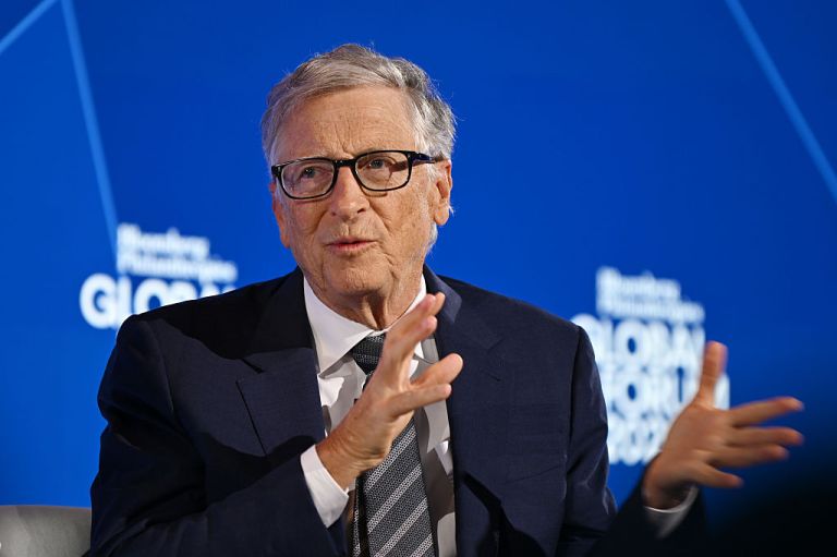 NEW YORK, NEW YORK - SEPTEMBER 24: Bill Gates speaks onstage at the Bloomberg Philanthropies Global Forum 2025 at The Plaza Hotel on September 24, 2025 in New York City. (Photo by Bryan Bedder/Getty Images for Bloomberg Philanthropies)