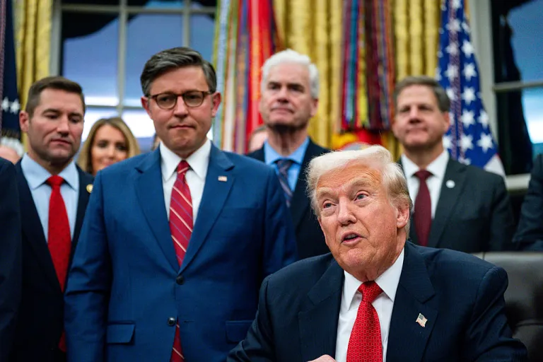 US President Donald Trump speaks prior to signing funding legislation to reopen the US government, in the Oval Office of the White House in Washington, DC, US, on Wednesday, Nov. 12, 2025. Trump signed legislation to end the longest government shutdown in US history, marking the official conclusion to a 43-day impasse that halted food aid to millions of households, canceled thousands of flights and forced federal workers to go unpaid for more than a month. Photographer: Bonnie Cash/UPI/Bloomberg via Getty Images