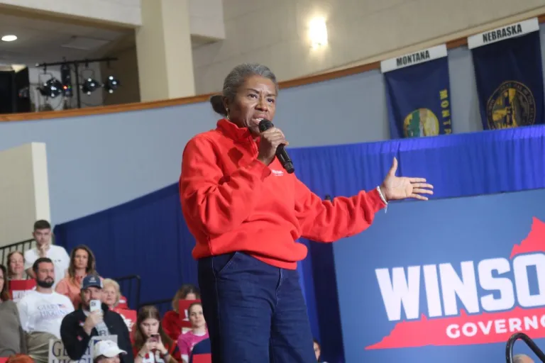 Lt. Gov. Winsome Earle-Sears, the Republican nominee for governor, campaigned in Loudoun County on Saturday. (Samantha-Jo Roth, Washington Examiner)