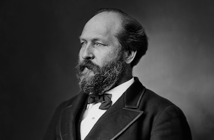 James Garfield in 1880, the year he was elected president. (Glasshouse Vintage/Universal History Archive/Universal Images Group via Getty Images)