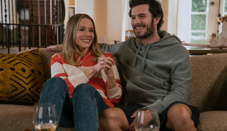 A still from Season Two of Nobody Wants This of Joanne (Kristen Bell) and Noah (Adam Brody).