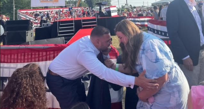 JD Longo consoling someone at Butler County rally after the assassination attempt on President Donald Trump. (Courtesy: JD Longo)