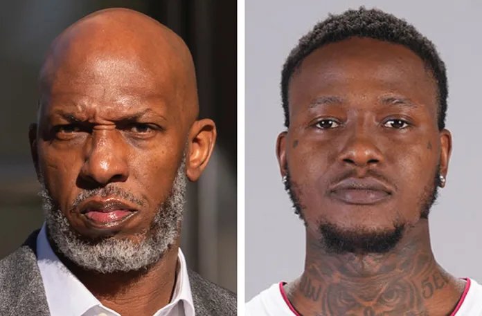 Left to right: Portland Trail Blazers’ head coach Chauncey Billups, Miami Heat guard Terry Rozier. (AP Photo)