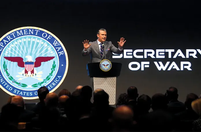 Pete Hegseth speaks during the 4th annual Northeast Indiana Defense Summit at Purdue University Fort Wayne on Nov. 12. (Darron Cummings/AP)