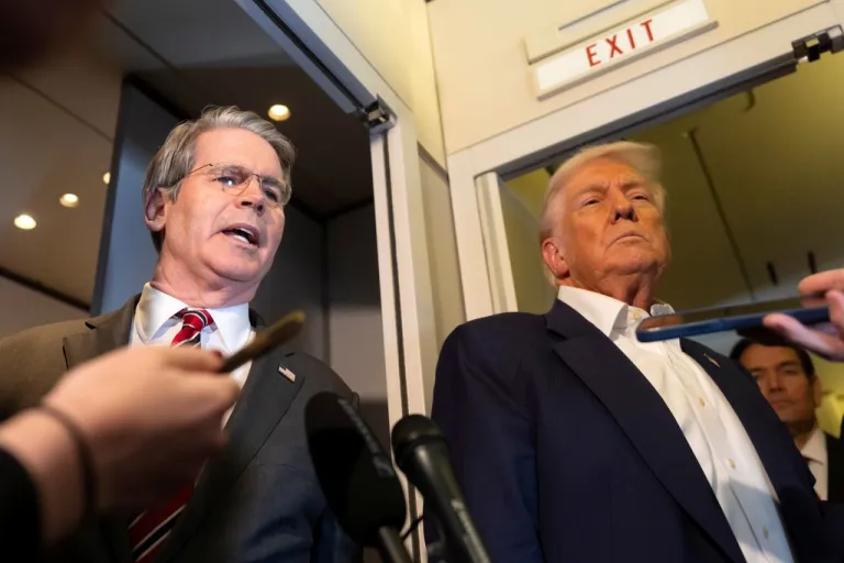 Bessent and Trump aboard Air Force One.
