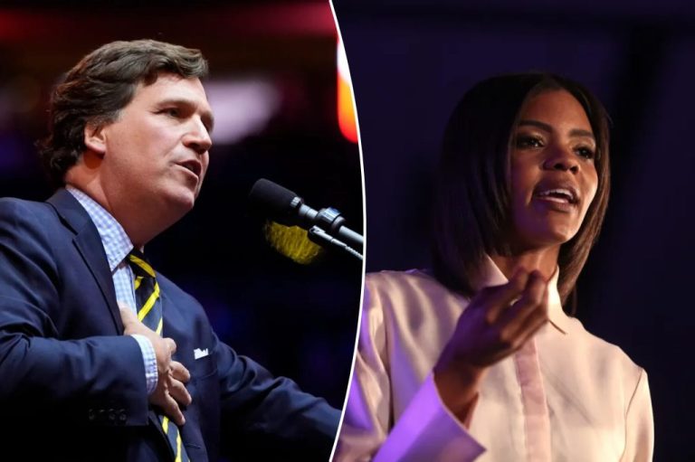 Tucker Carlson and Candace Owens.