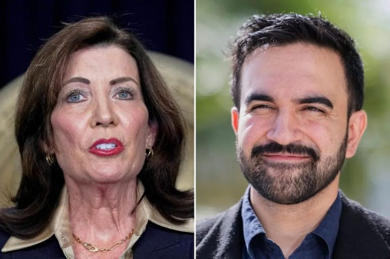 A collage of Gov. Kathy Hochul (D-NY) and New York Mayor Zohran Mamdani.