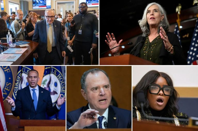 Democratic lawmakers government shutdown collage.
