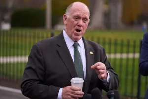 White House border czar Tom Homan speaks with reporters at the White House