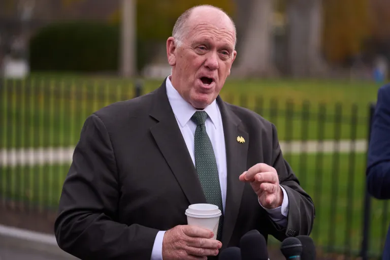 White House border czar Tom Homan speaks with reporters at the White House