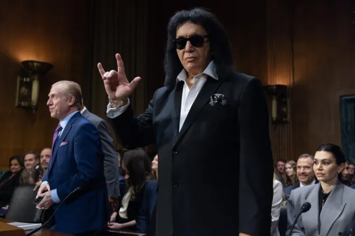Gene Simmons testifying in support of the Music Fairness Act. (Graeme Jennings / Washington Examiner)