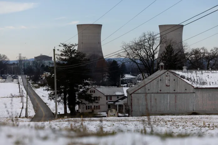 The Crane Clean Energy Center, formerly known as Three Mile Island, in Middletown, Pennsylvania, Wednesday, December 17, 2025