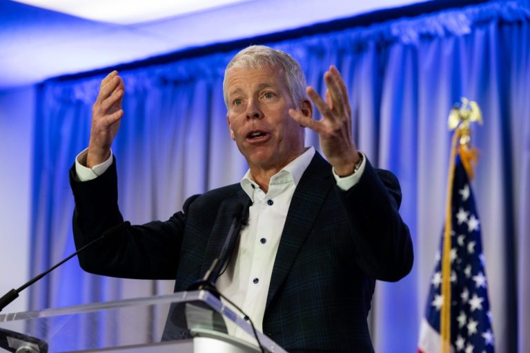 Energy Secretary Chris Wright speaks at a news conference at the Crane Clean Energy Center, in Middletown, Pennsylvania, Wednesday, December 17, 2025