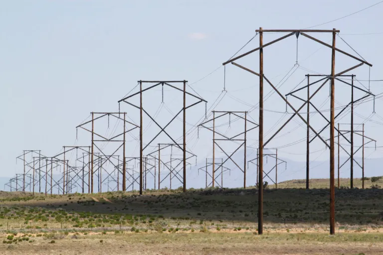 One of the major transmission lines that runs to the west of Albuquerque, New Mexico