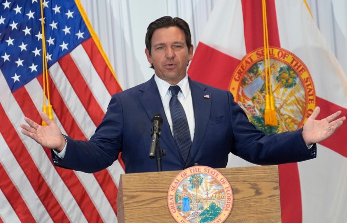 DeSantis dodges falling flag during Florida press conference: ‘Missed me’
