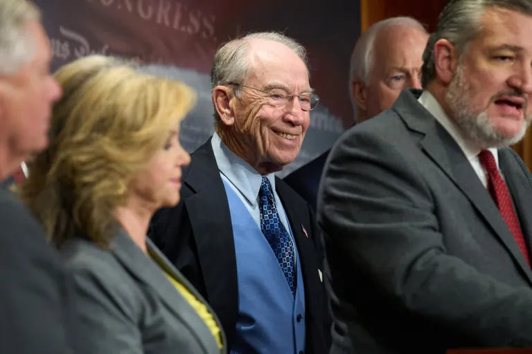 Sen. Chuck Grassley (R-IA) attends an event about 