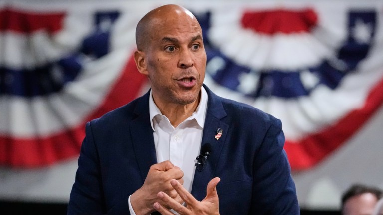 Sen. Cory Booker (D-NJ) addresses a gathering
