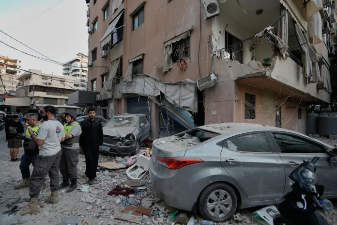 Destruction in Beirut caused by Israeli strikes.