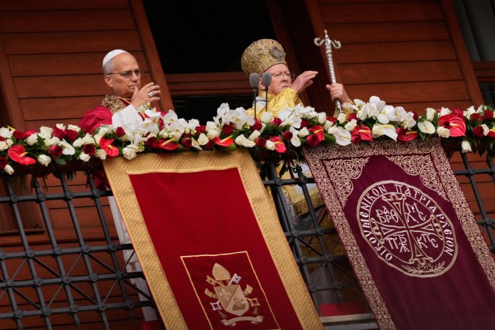 Pope Leo XIV embraces Patriarch Bartholomew