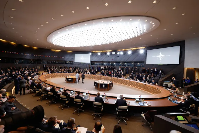 Officials meet at a NATO conference in Belgium