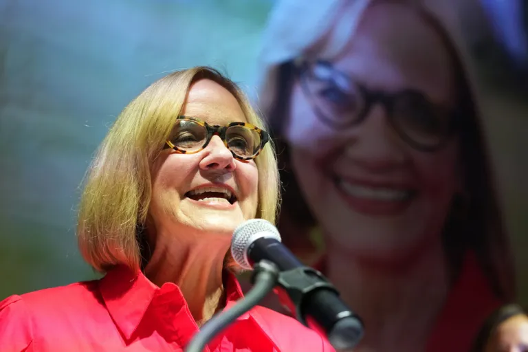 Miami Mayor-elect Eileen Higgins speaks at a watch party.