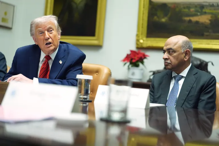 CEO of IBM Arvind Krishna and President Donald Trump.