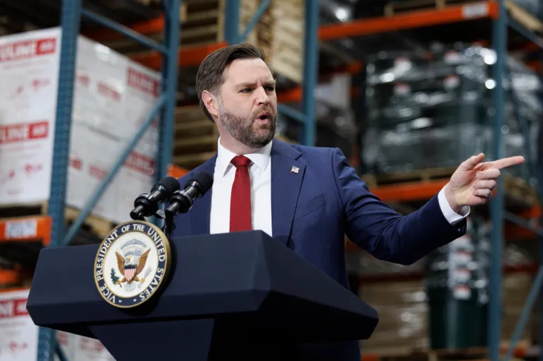Vice President JD Vance speaks in Alburtis, Pennsylvania.
