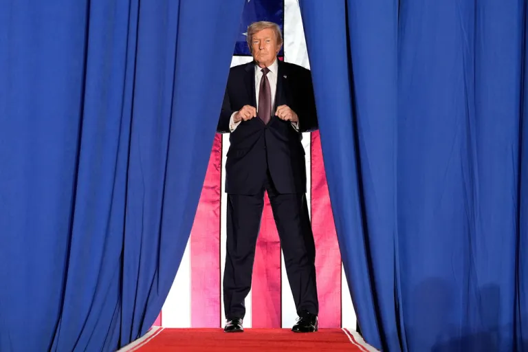 FILE - President Donald Trump arrives to speak at a campaign event, Friday, Dec.19, 2025, in Rocky Mount, N.C. (AP Photo/Alex Brandon, File)