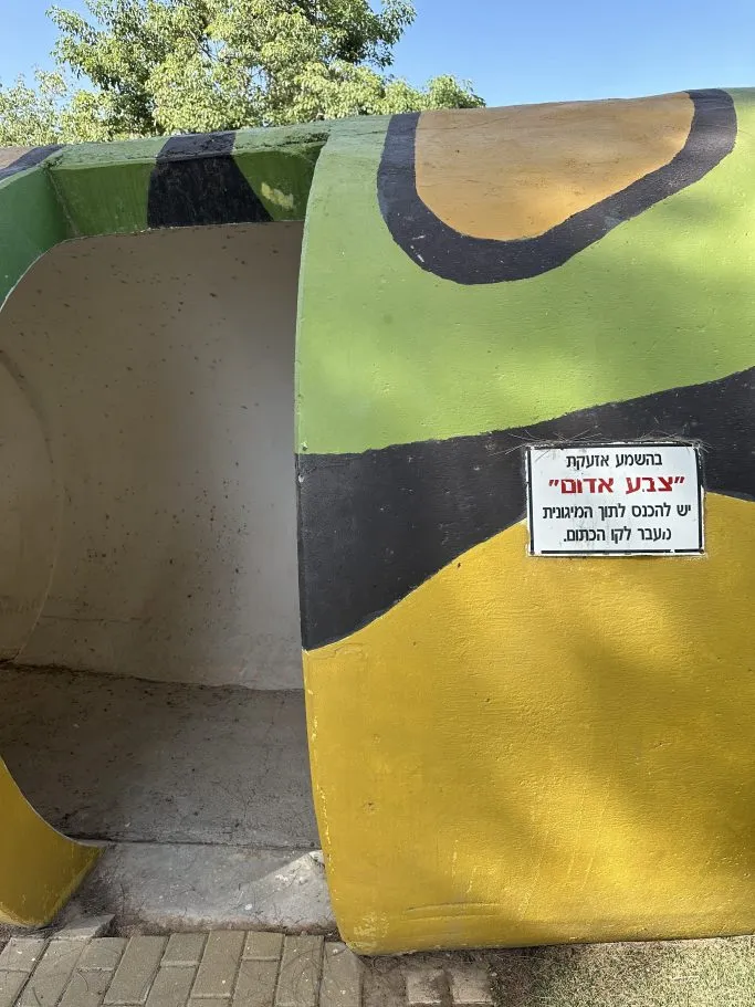 A playground structure that doubled as a bunker during Hamas attacks on Israel.