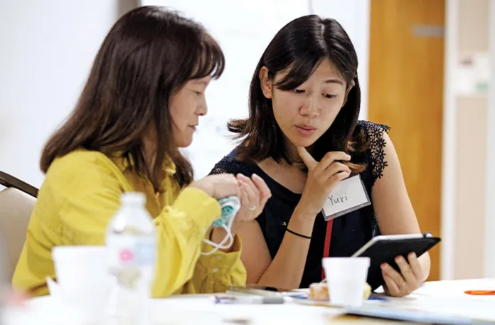 Japanese students at an ESL class in Tupelo, Mississippi, after the opening of a new Toyota facility nearby, Sept. 27, 2021. (Thomas Wells/Northeast Mississippi Daily Journal / AP)