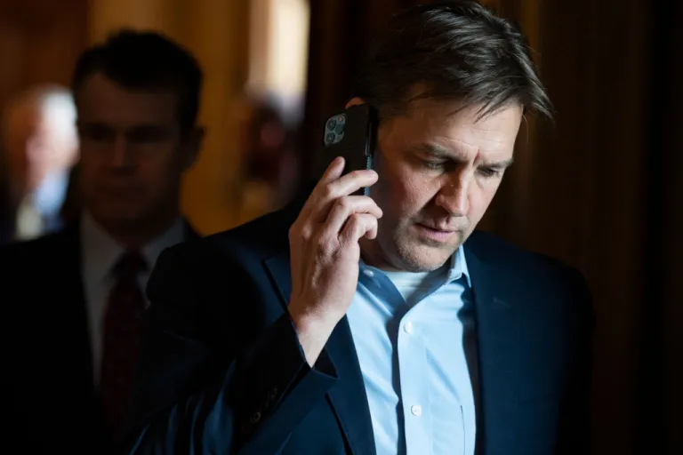 Sen. Ben Sasse, R-Neb., leaves the Senate luncheons in the U.S. Capitol on Tuesday, March 8, 2022. (Tom Williams/CQ-Roll Call, Inc via Getty Images)