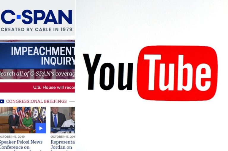 C-SPAN and YouTube TV collage