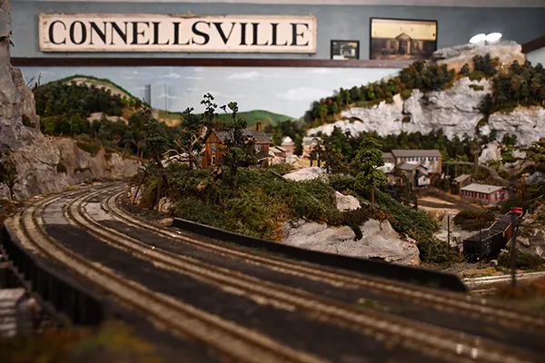 Model train and canteen memorabilia.