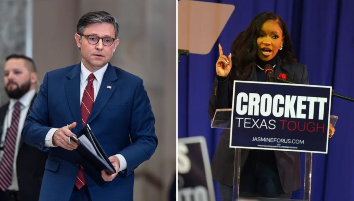 Mike Johnson can’t hide his glee at Jasmine Crockett Senate bid